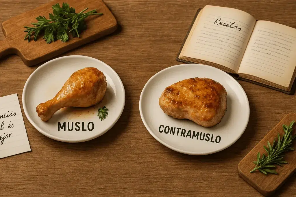 Muslo y contramuslo de pollo Diferencias y cuál es mejor